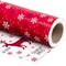 Reversible Christmas Wrapping Paper Roll - Mini Roll - 17 Inch x 33 Feet - Red White Reindeer and Snowflake Wrapping Paper for Christmas, Holiday, Party